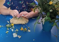 Flower Dough Nature Art: A Simple Sensory Activity for Toddlers