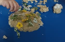 Flower Dough Nature Art: A Simple Sensory Activity for Toddlers
