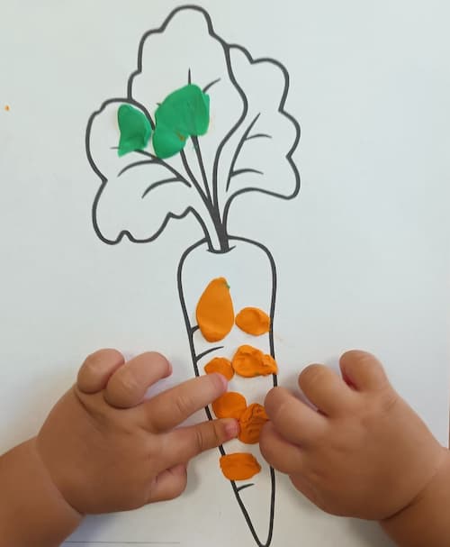 Easy Carrot Playdough Activity for Toddlers