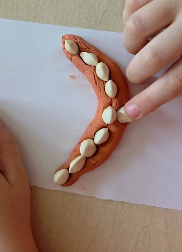 fun dental health preschool activity using playdough and beans