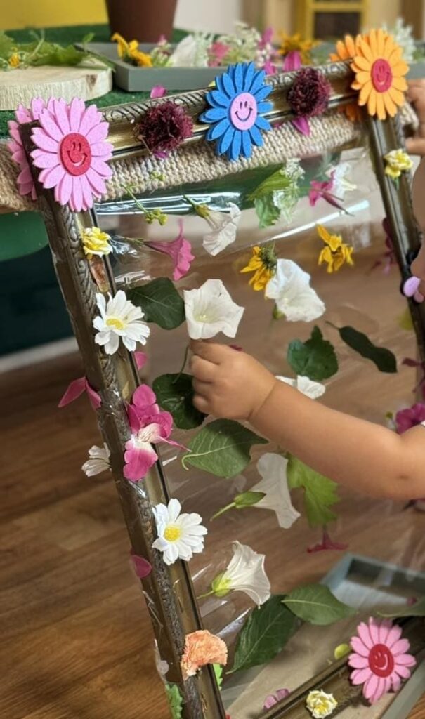 Easy Flower Sticky Wall Craft for Kids
