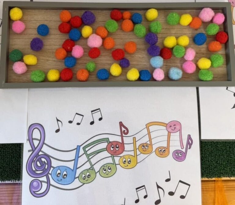 PomPom Activities for Toddlers: Easy Music Color Matching Game