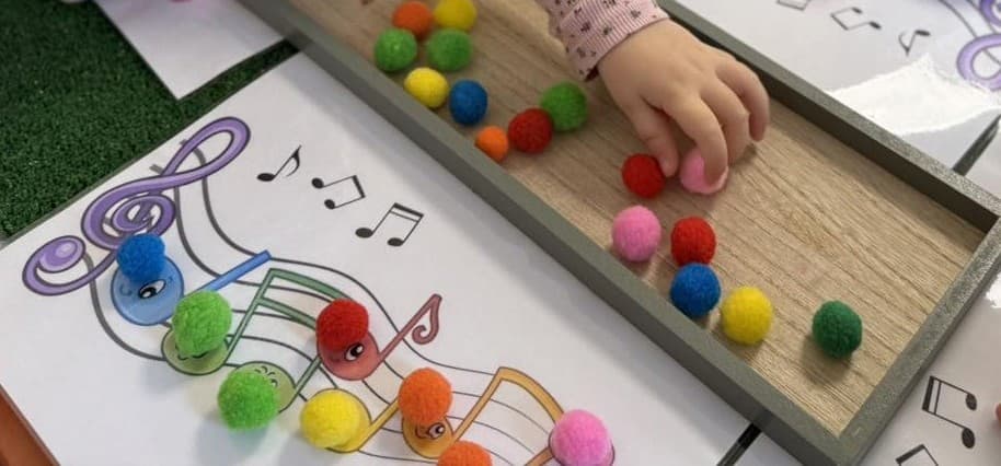  PomPom Activities for Toddlers: Easy Music Color Matching Game

