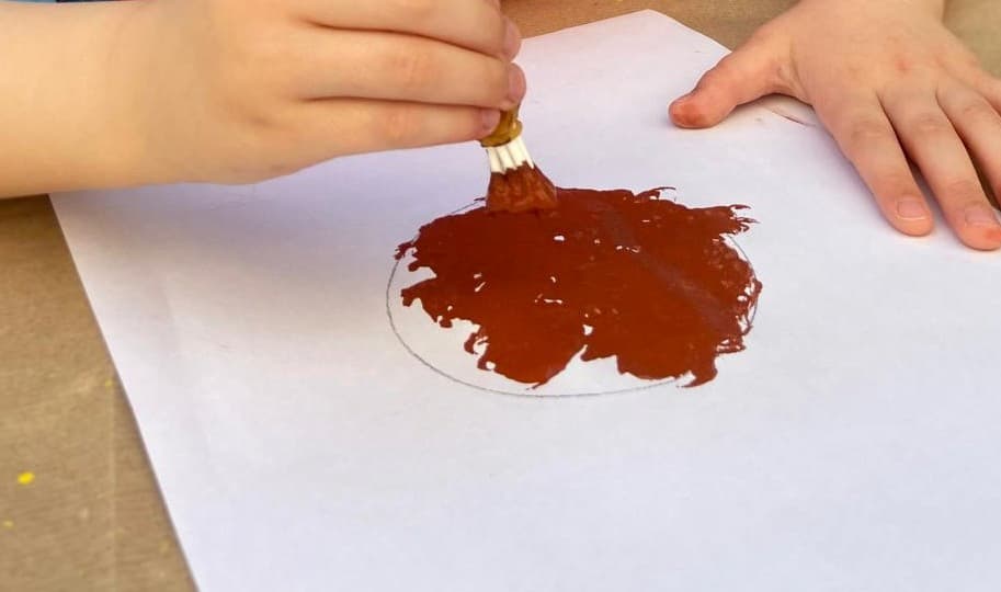 easy sunflower painting for kids using fork painting technique
