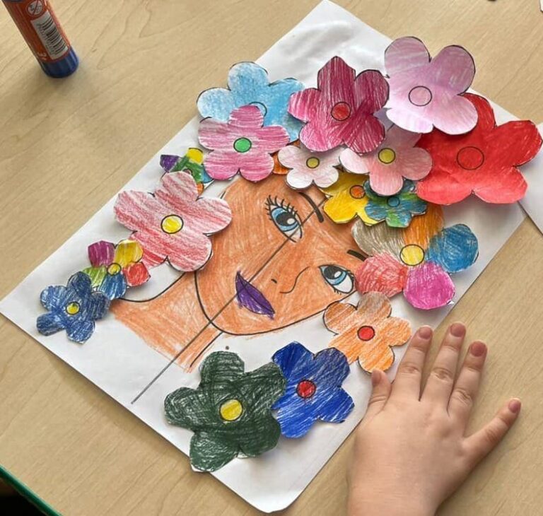 Easy Printable Portrait Craft for Toddlers (Flower Crown Activity)