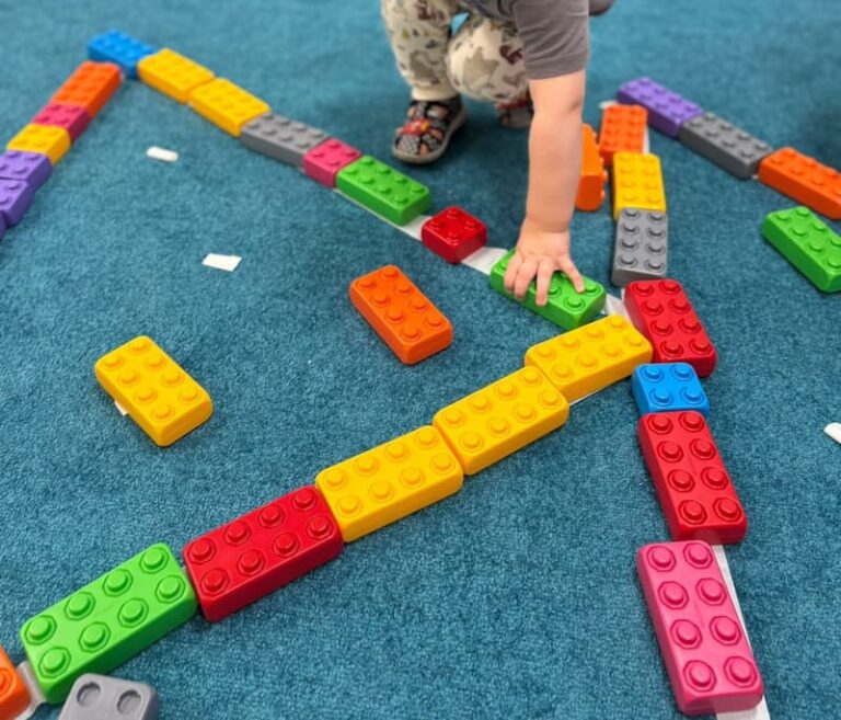 Christmas Block Activities for Toddlers: Easy Giant Floor Christmas Tree Game