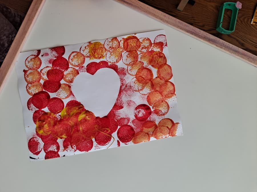 Heart Sponge Painting Activity for Toddlers (Easy Process Art)