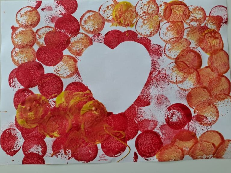 Heart Sponge Painting Activity for Toddlers (Easy Process Art)
