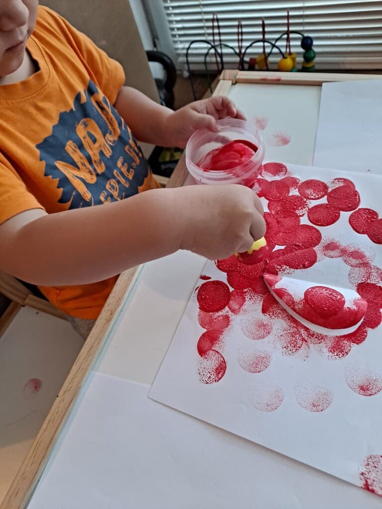 Heart Sponge Painting Activity for Toddlers (Easy Process Art)