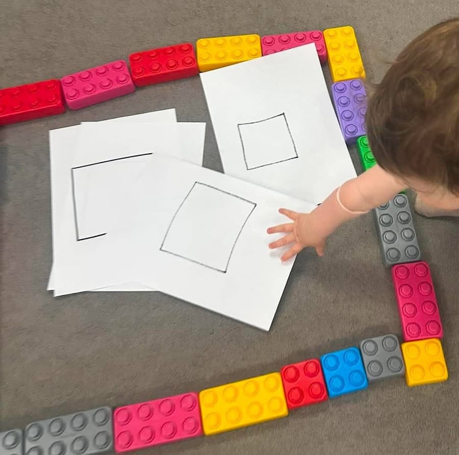 Easy Shape Matching Activities with Blocks for Toddlers