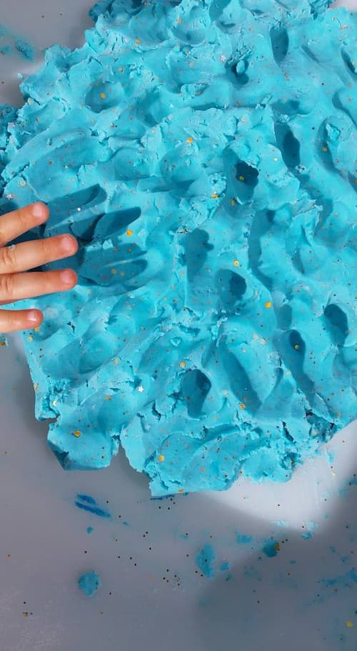 Moon Dough Recipe 2 Ingredients (Easy Sensory Play for Toddlers)