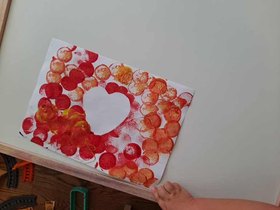 Heart Sponge Painting Activity for Toddlers (Easy Process Art)