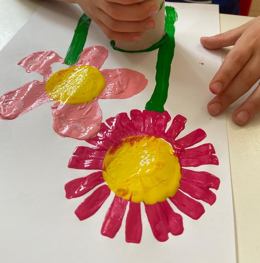 Toilet Paper Roll Painting Flowers: Easy Spring Art Activity for Toddlers