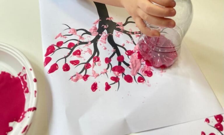 Cherry Blossom Tree Painting for Kids