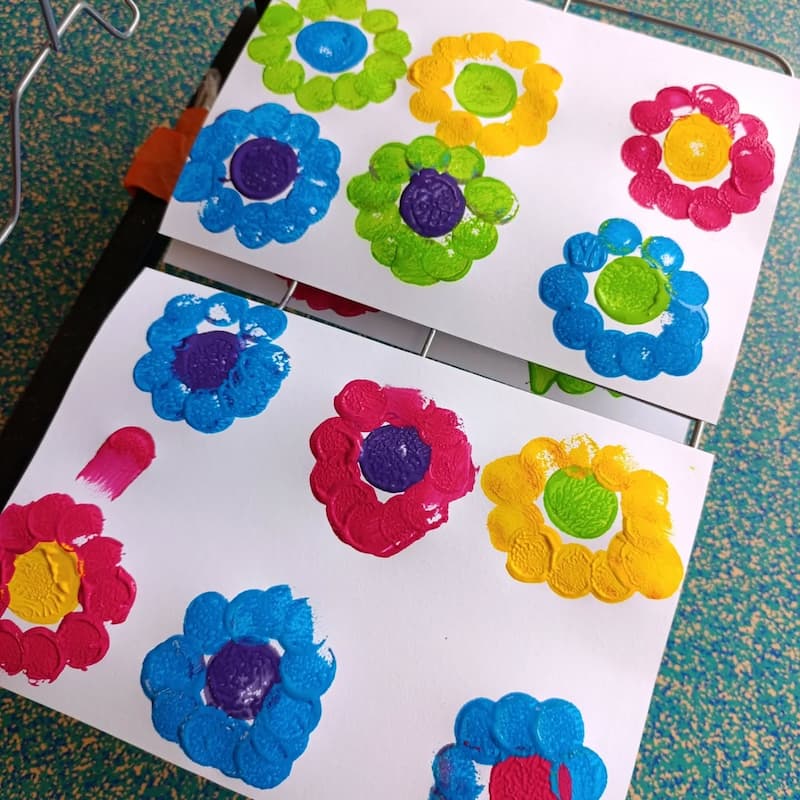 Painting Ideas for Kids: Easy Sponge Stamped Flower Art
