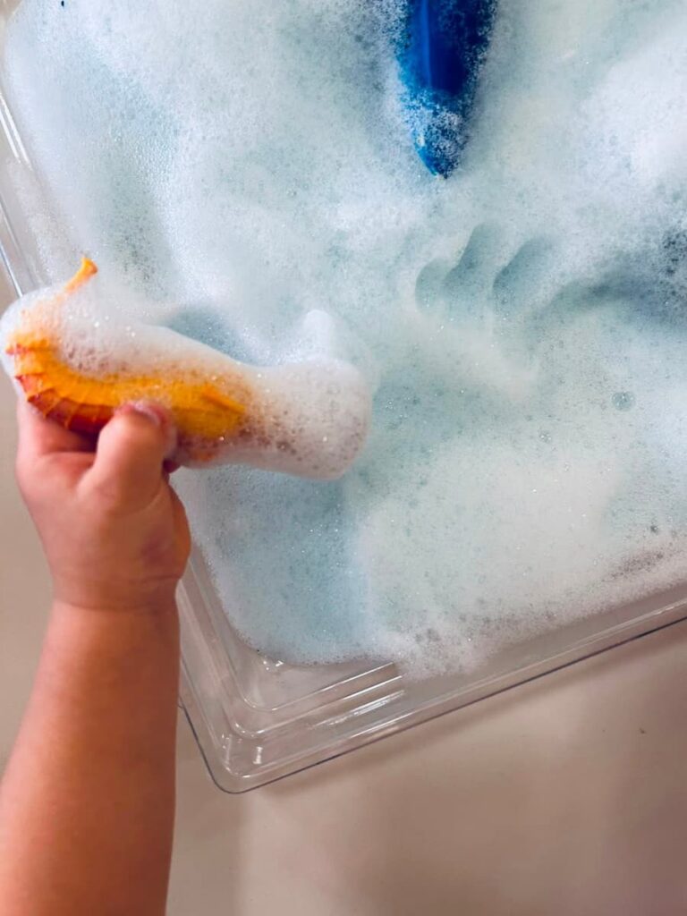 Ocean Bubble Foam Sensory Bin