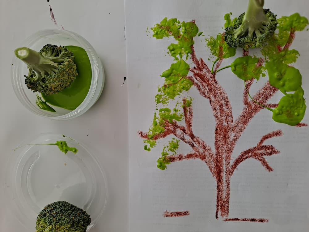 Summer Tree Painting with Broccoli (Easy Nature Art for Toddlers)