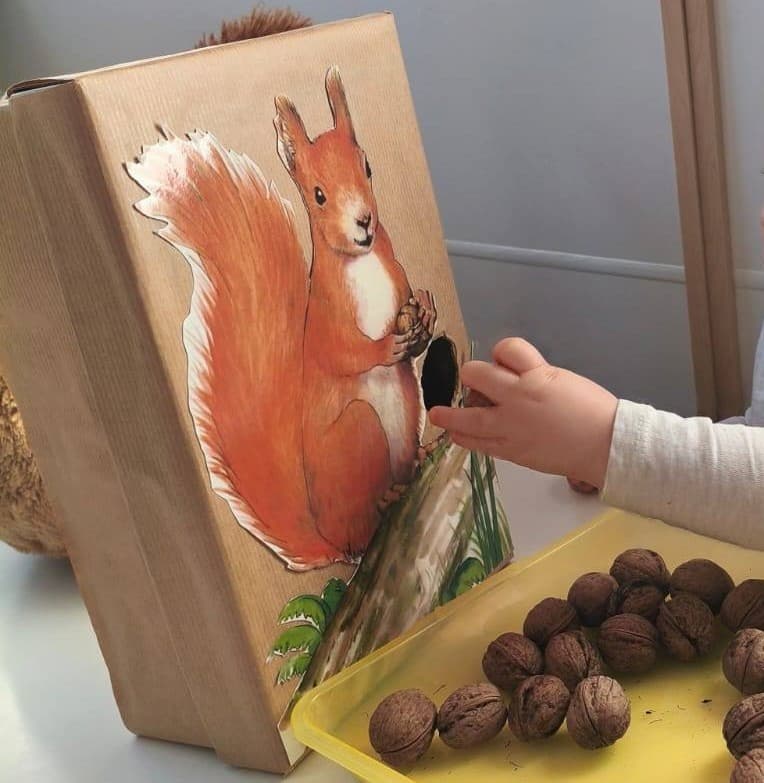Feed the Hungry Squirrel Fine Motor Activity
