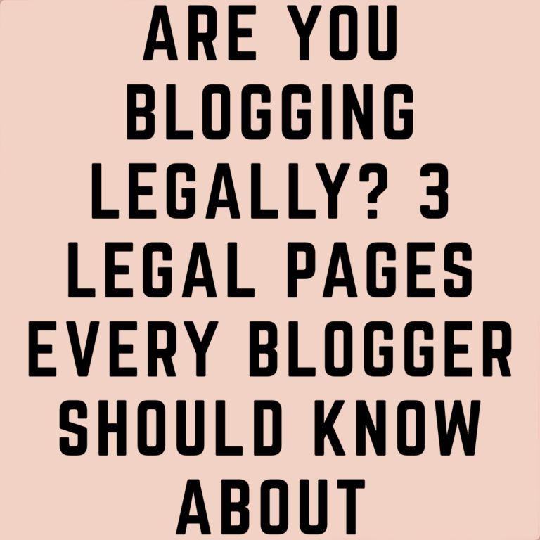 legal pages for bloggers